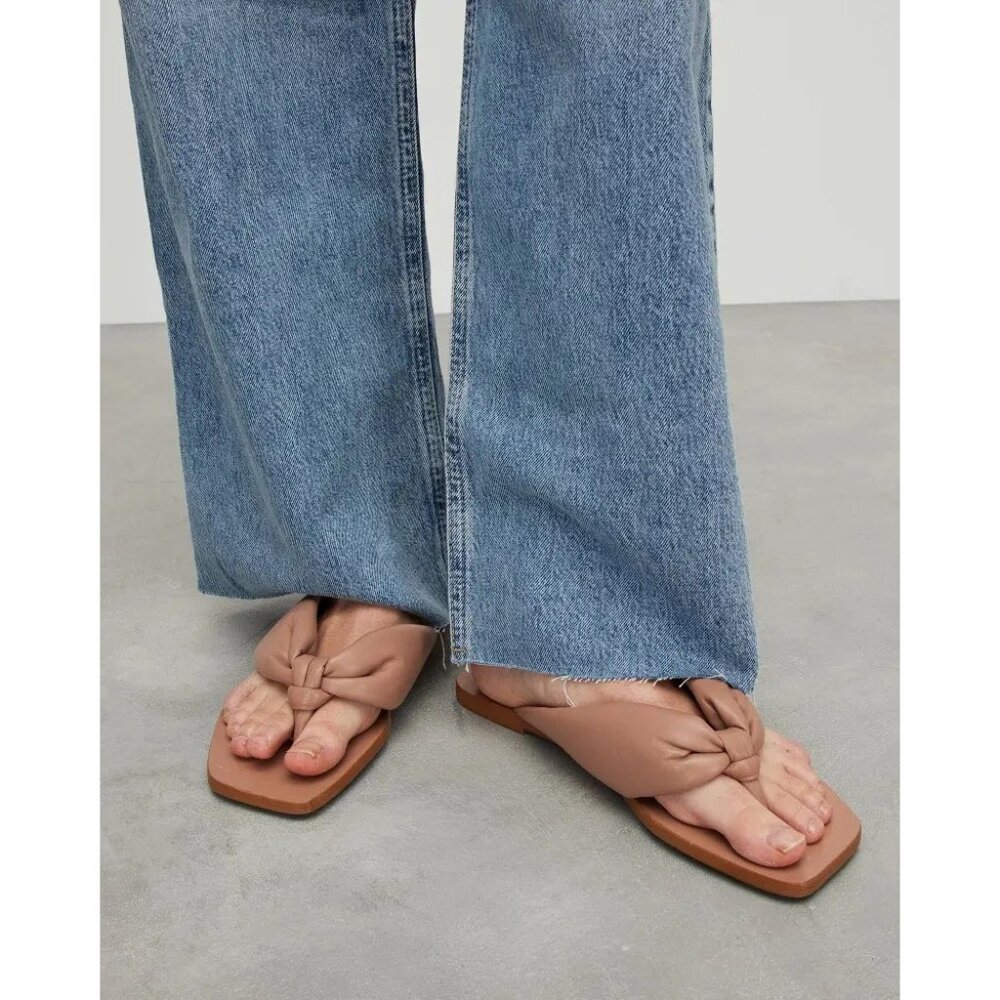 ALLSAINTS Loop Knotted nude beige Leather Sandals Size 7